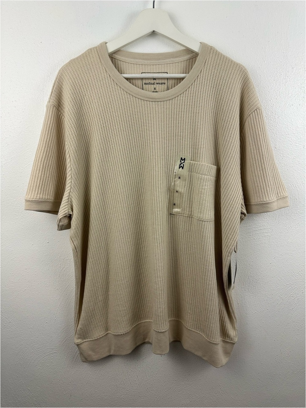Mutual Weave Sandatone Waffle Knit Short Sleeve Pocket Shirt Size XL Men’s